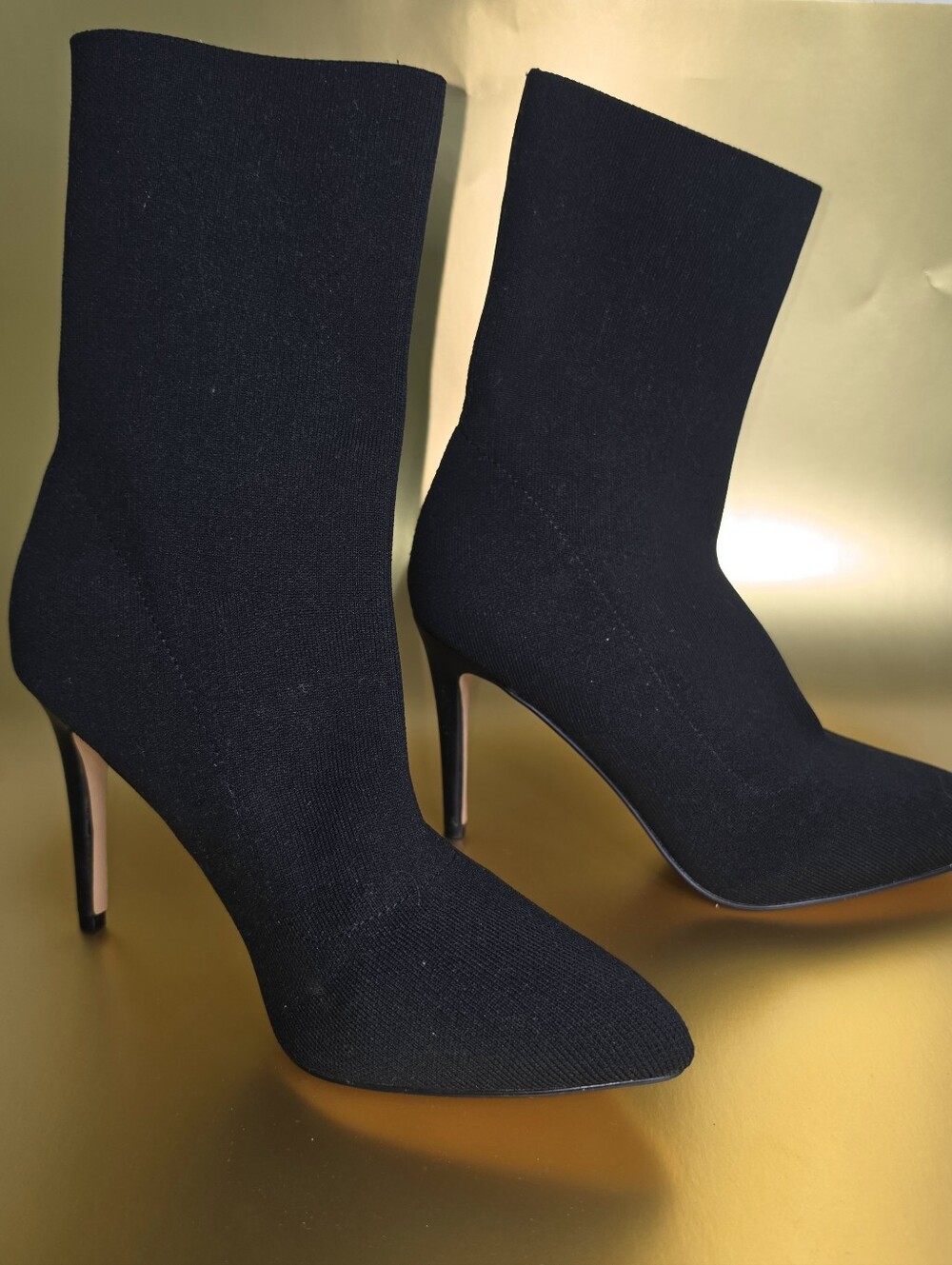 Express Black Stretch Sock Bootie Heel - Women's Fashion Boot
